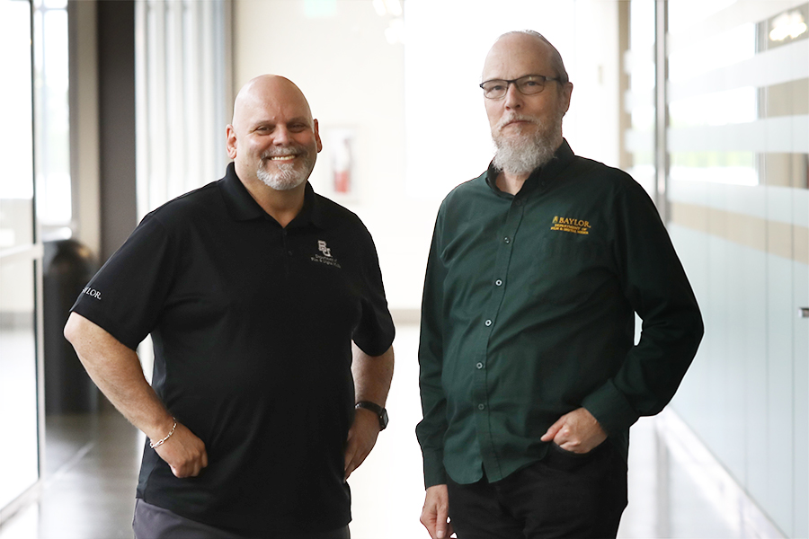 Carbonara (L) and Korpi (R) in the Baylor Research and Innovation Collaborative (BRIC)