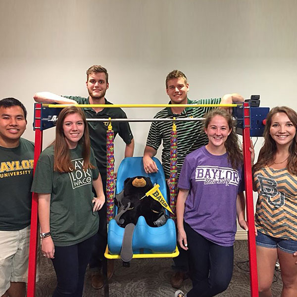 Baylor Nursing Students with Camille's Swing