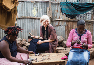 Kenya women hired and trained to create recycled brass jewelry