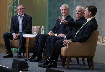 AT&T Adworks President Rick Welday, BBA '90, included BMC Software Chairman and CEO Bob Beauchamp, a Baylor parent and Board of Regents member; Splunk President, CEO and Chairman Godfrey Sullivan, BBA '76, who retired in November; and JetPay Payment Services Chairman and CEO Trent Voigt, BS '86