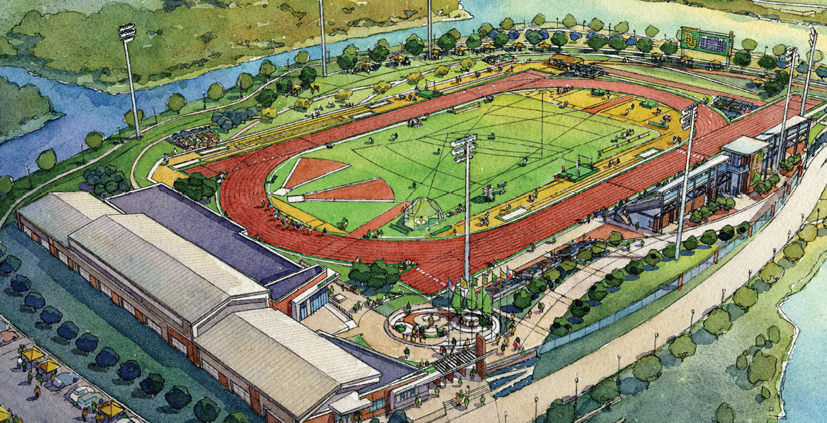 Drawing of Clyde Hart Track and Field Stadium,