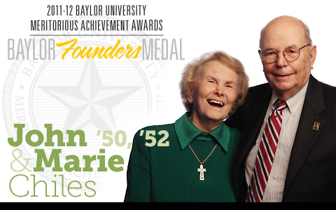 John and Marie Chiles Pictured Recipients of the Baylor Founders Medal