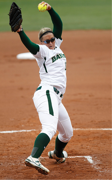 Photo of a Whitney Canion Pitching in a Softball Game