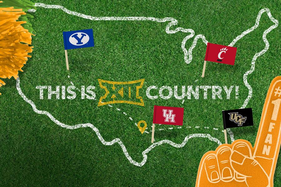 This is Big 12 Country Map Graphic