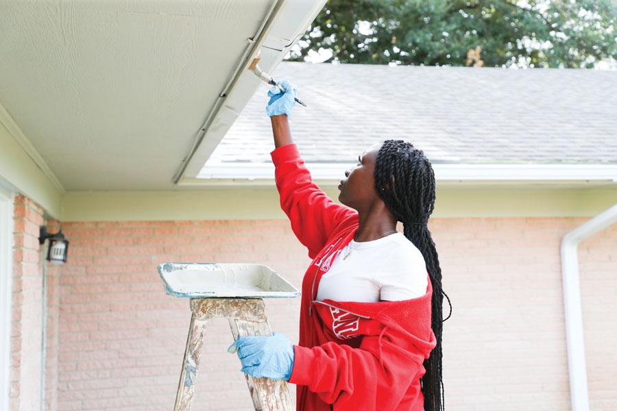 Students painting during Steppin’ Out