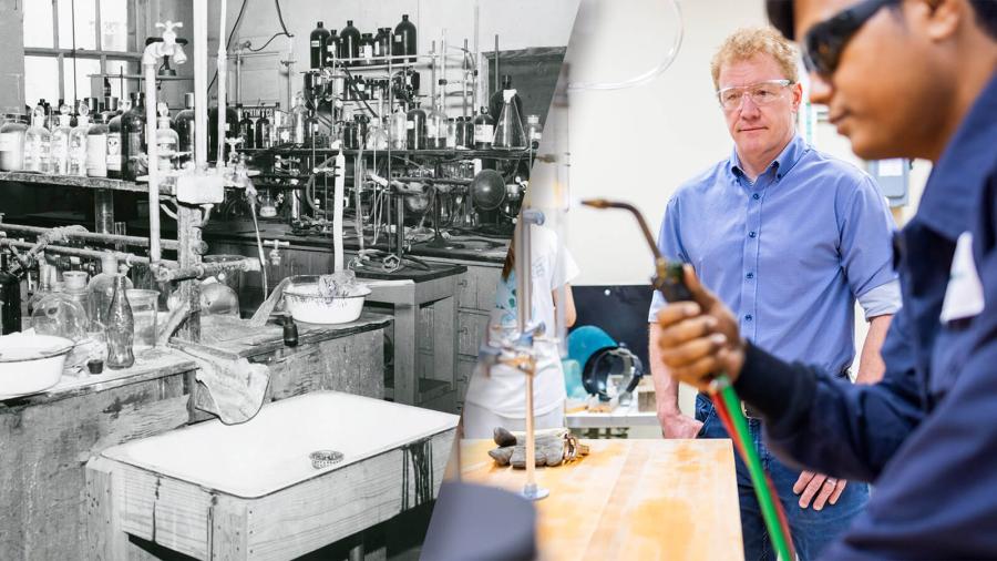 Comparison between old and new lab facilities at Baylor