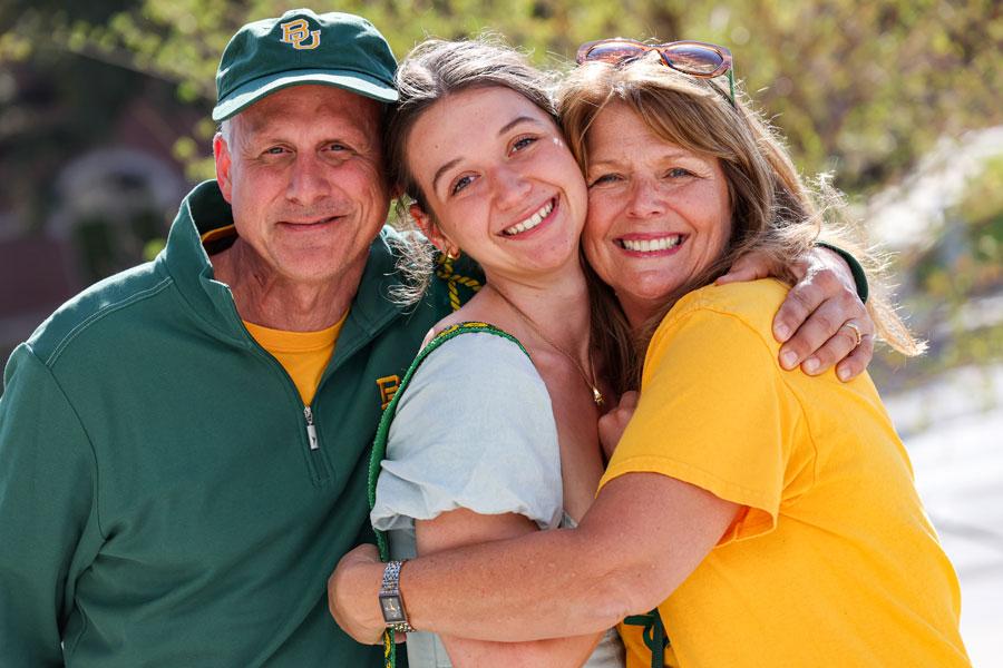 Baylor student with parents