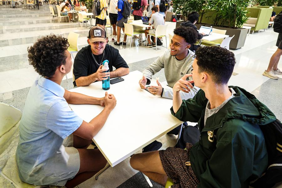 Students Sitting at Table in Business School